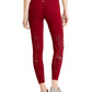 Leggings femininas Ideology sem costura perfuradas de cintura alta, tamanho médio, vermelho