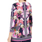 JM Women's Collection Top com decote embelezado azul-marinho tamanho pequeno