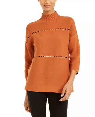 Poncho feminino Alfani de algodão Pointelle, preto, tamanho grande