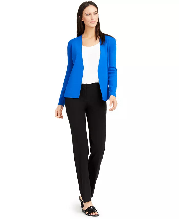 Cardigan Alfani Feminino Aberto na Frente Azul Escuro Tamanho Grande