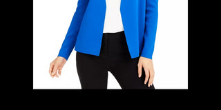 Cardigan Alfani Feminino Aberto na Frente Azul Escuro Tamanho Grande