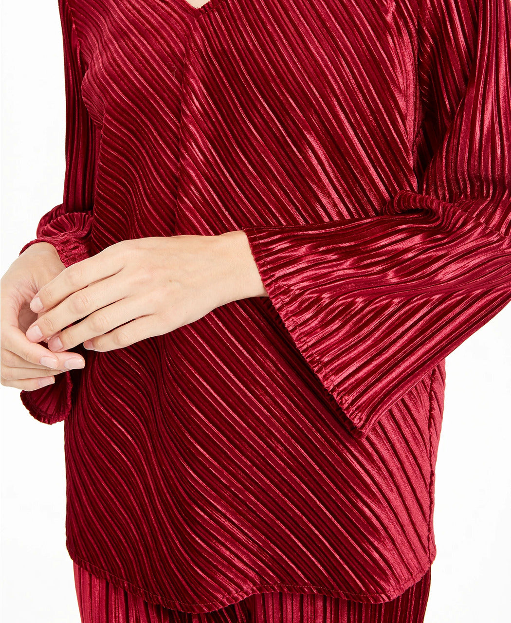 Top de veludo canelado feminino Alfani Petite, tamanho vinho, pequeno, grande