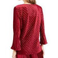 Top de veludo canelado feminino Alfani Petite, tamanho vinho, pequeno, grande