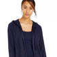 Moletom com capuz French Terry feminino Style &amp; Co, azul marinho, tamanho X-S