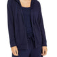 Moletom com capuz French Terry feminino Style &amp; Co, azul marinho, tamanho X-S