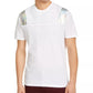 Camiseta masculina INC International Concepts com pregas e detalhes em couro sintético metálico, branca, tamanho 3X