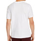 Camiseta masculina INC International Concepts com pregas e detalhes em couro sintético metálico, branca, tamanho 3X