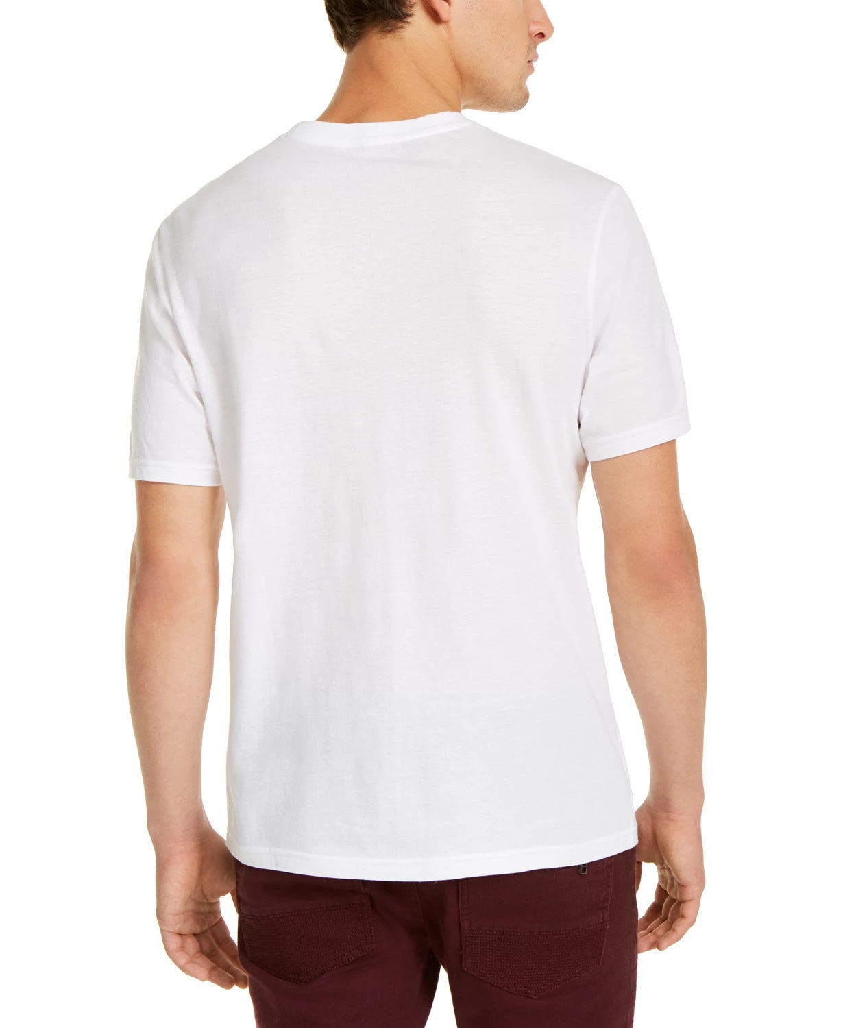 Camiseta masculina INC International Concepts com pregas e detalhes em couro sintético metálico, branca, tamanho 3X