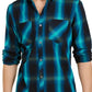 Camisa xadrez masculina Leo da INC International Concepts, azul, tamanho médio