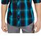 Camisa xadrez masculina Leo da INC International Concepts, azul, tamanho médio