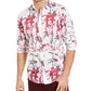 Camisa masculina com estampa de coração e grafite da INC International Concepts, tamanho médio, branca