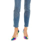 Calça jeans skinny feminina INC International Concepts com detalhes brilhantes na frente, azul, tamanho 8