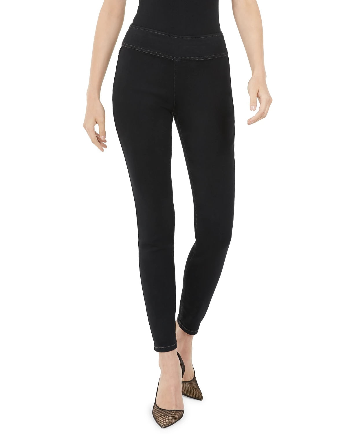 Calças jegging jeans femininas da INC International Concepts, pretas, tamanho 2