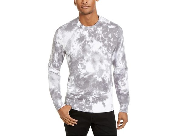 Suéter masculino Gnover Tie Dye da INC International Concepts, branco, tamanho pequeno
