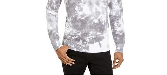 Suéter masculino Gnover Tie Dye da INC International Concepts, branco, tamanho pequeno