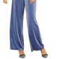 Calça feminina de veludo com perna larga e bolso tipo saco, da INC International Concepts, tamanho grande, azul-marinho
