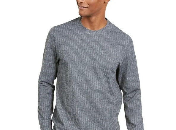 Moletom Alfani Masculino Classic Fit Stretch Listrado Cinza Tamanho Grande