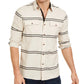 Camisa listrada masculina Sun + Stone Ivan bege cáqui tamanho X-Large