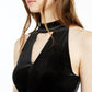 Vestido tubinho de veludo com decote em V sem mangas Bar III feminino, preto, tamanho XX-G