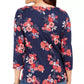 Camiseta feminina Charter Club de algodão Pima com estampa floral, azul, tamanho pequeno