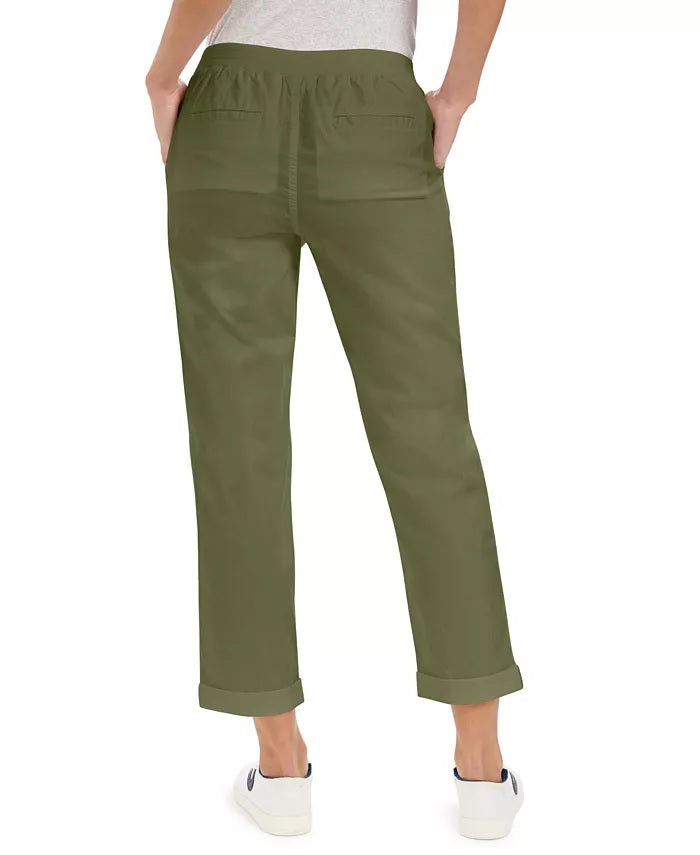 Calça utilitária com punho e fecho pull-on feminina Style &amp; Co, verde, tamanho 16