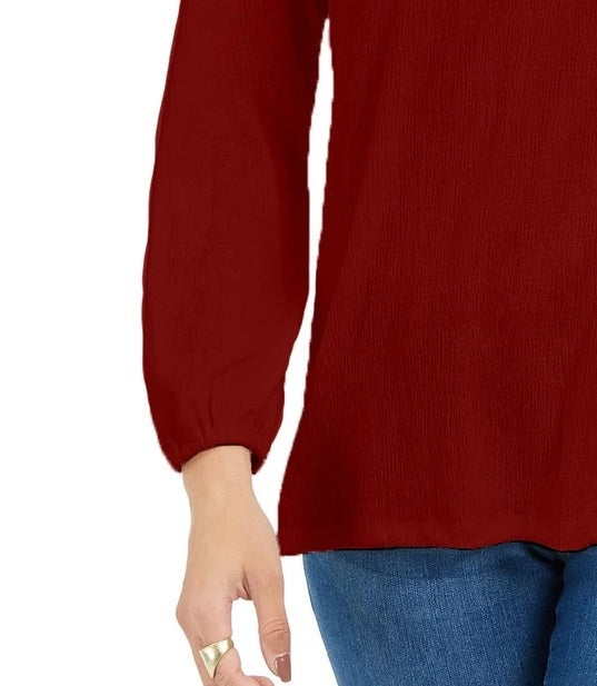 Top de crochê feminino Style &amp; Co, vermelho escuro, tamanho X-G