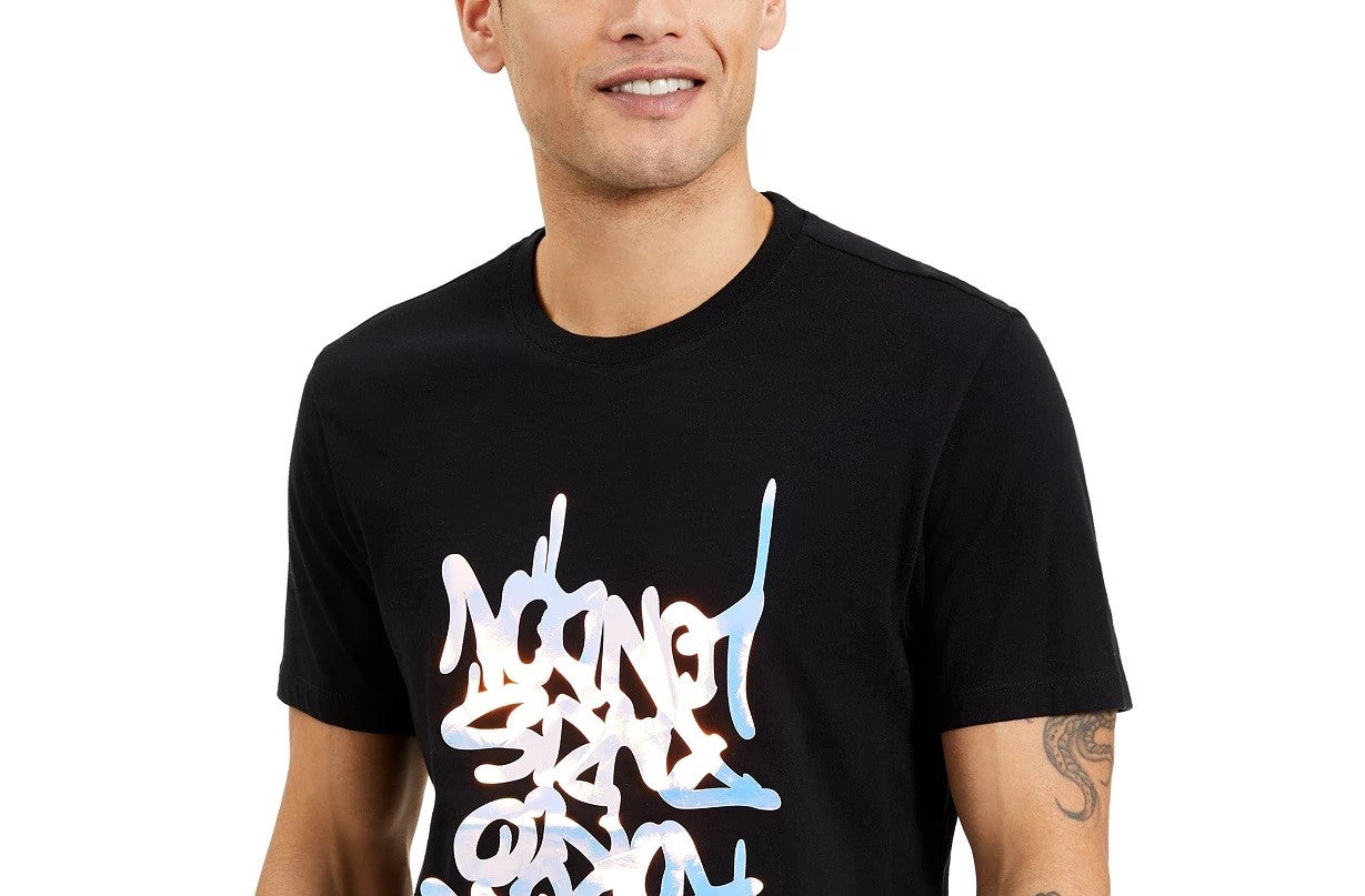 Camiseta masculina com estampa de grafite da INC International Concepts, preta, tamanho médio