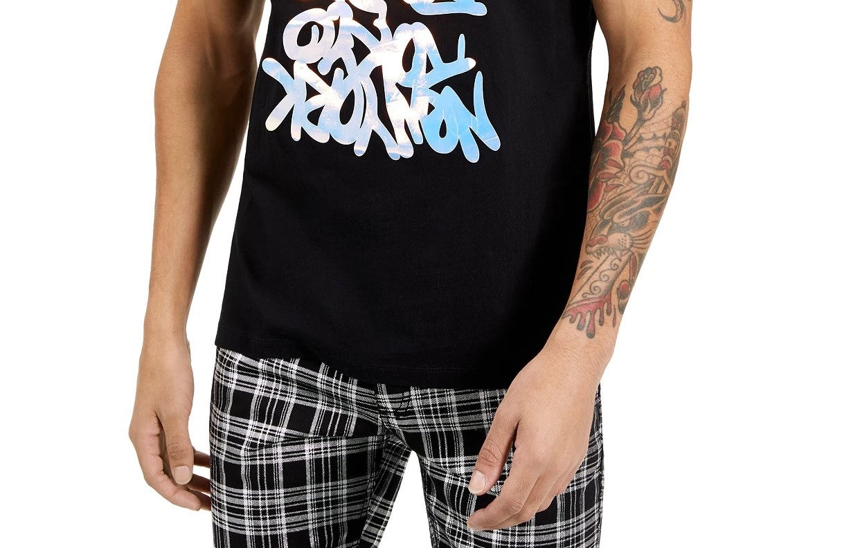 Camiseta masculina com estampa de grafite da INC International Concepts, preta, tamanho médio