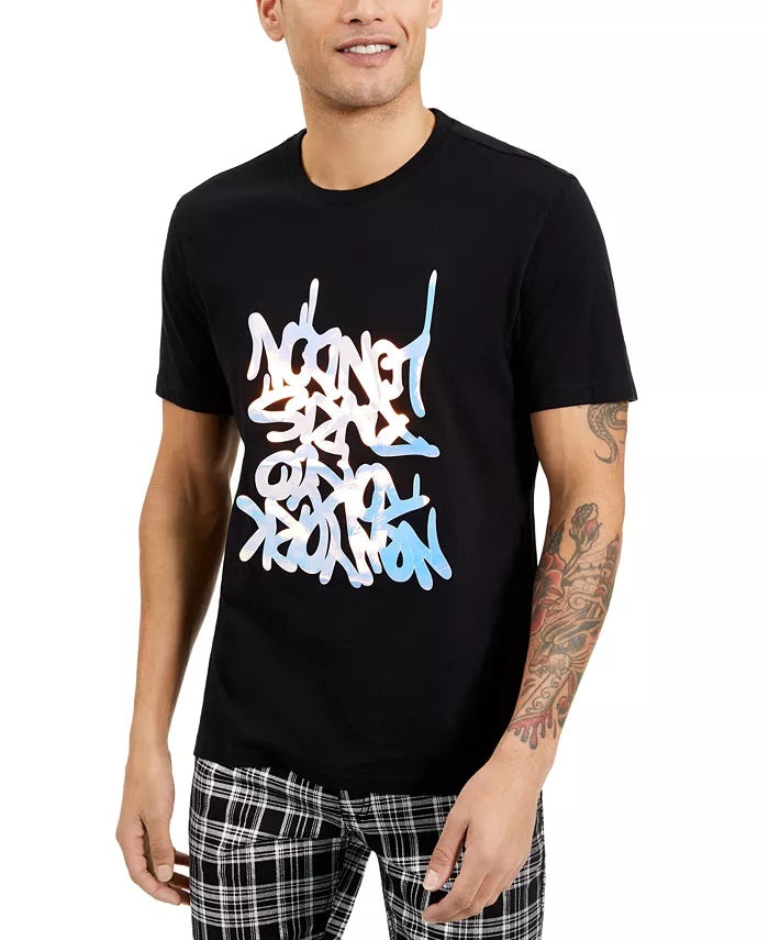 Camiseta masculina com estampa de grafite da INC International Concepts, preta, tamanho pequeno