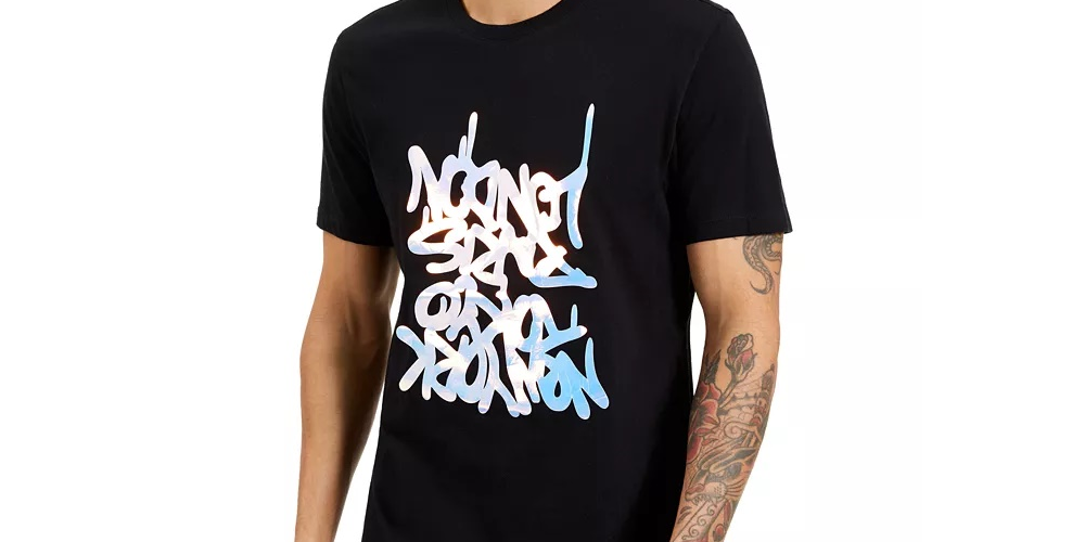 Camiseta masculina com estampa de grafite da INC International Concepts, preta, tamanho pequeno