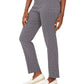 Calças jacquard pull-on da coleção feminina JM, azul, tamanho XXG