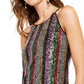 Blusa listrada com lantejoulas INC International Concepts feminina, preta, tamanho pequeno