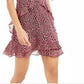 Vestido curto feminino Bar III estampado com babados vermelho escuro tamanho 2