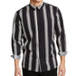 Camisa listrada vertical masculina Sun + Stone, preta, tamanho médio