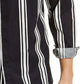 Camisa listrada vertical masculina Sun + Stone, preta, tamanho médio