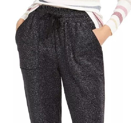 Calça jogger feminina Sparkle da INC International Concepts, preta, tamanho pequeno