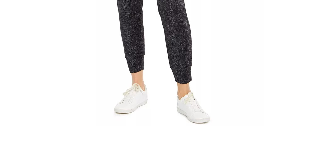 Calça jogger feminina Sparkle da INC International Concepts, preta, tamanho pequeno