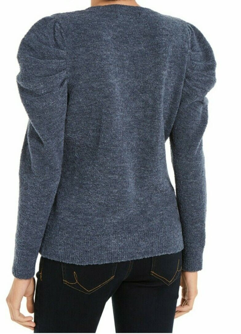 Suéter feminino com manga bufante INC International Concepts, azul, tamanho pequeno