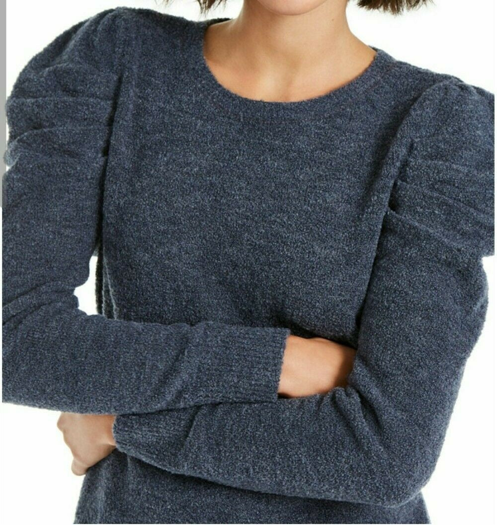 Suéter feminino com manga bufante INC International Concepts, azul, tamanho pequeno