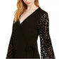 Suéter feminino de veludo com estampa de leopardo da INC International Concepts, preto, tamanho X-S