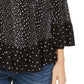 Top feminino estampado ombro a ombro estilo &amp; co, preto, tamanho médio