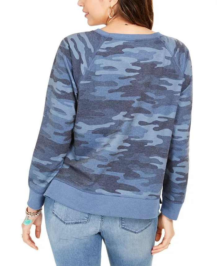 Moletom camuflado feminino Style &amp; Co, azul, tamanho extra pequeno