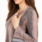 Blusa listrada com manga sino feminina Style &amp; Co, rosa, tamanho pequeno