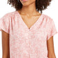 Blusa feminina com botões e estampa floral estilo &amp; co, rosa, tamanho extragrande