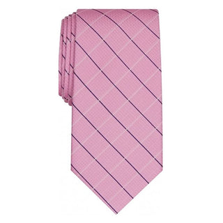 Gravata Club Room Classic Grid Masculina Rosa Tamanho Regular
