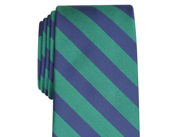 Gravata listrada clássica Rover masculina Club Room, verde, tamanho regular