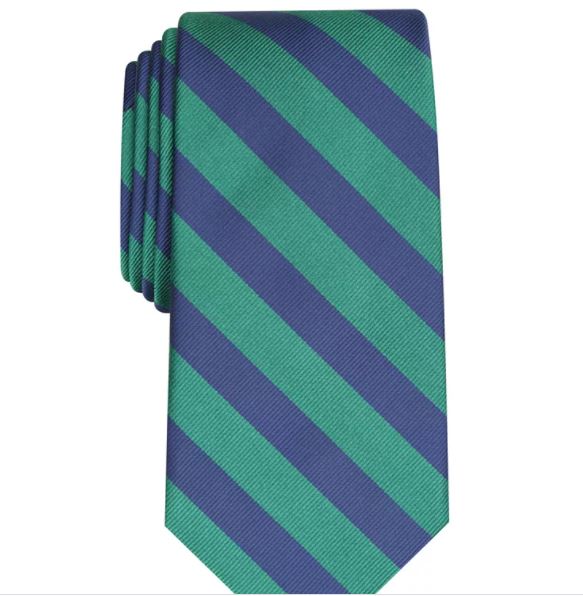 Gravata listrada clássica Rover masculina Club Room, verde, tamanho regular