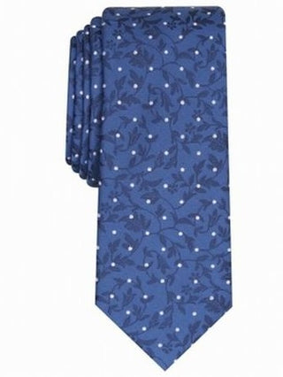 Gravata masculina Bar III Iris Skinny Floral Dot Azul-marinho, tamanho regular