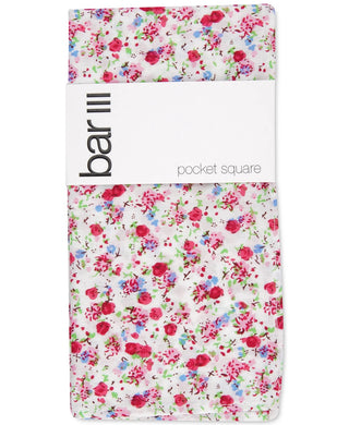 Lenço de bolso floral Bourke masculino Bar III rosa tamanho regular