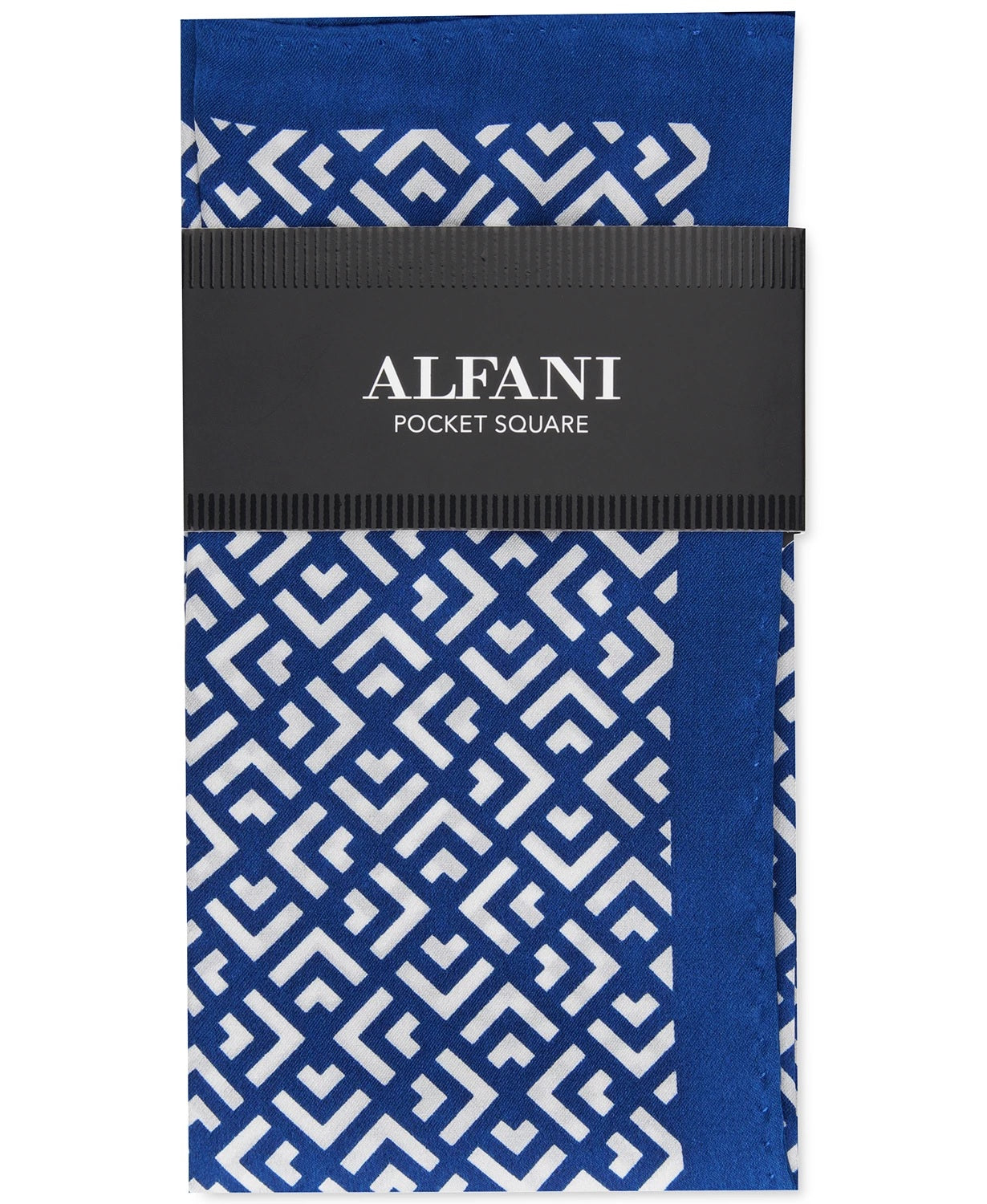 Lenço de bolso Alfani masculino Geo Silk azul marinho tamanho regular